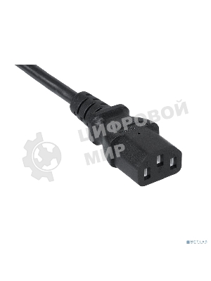 Шнур для блока питания Cabeus, IEC 320 C13, вилка Schuko, 1.8 м, 10А, черный