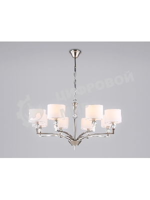 Люстра Ambrella light LH71123/8 SN/WH никель/белый E14/8 max 40W D840*880