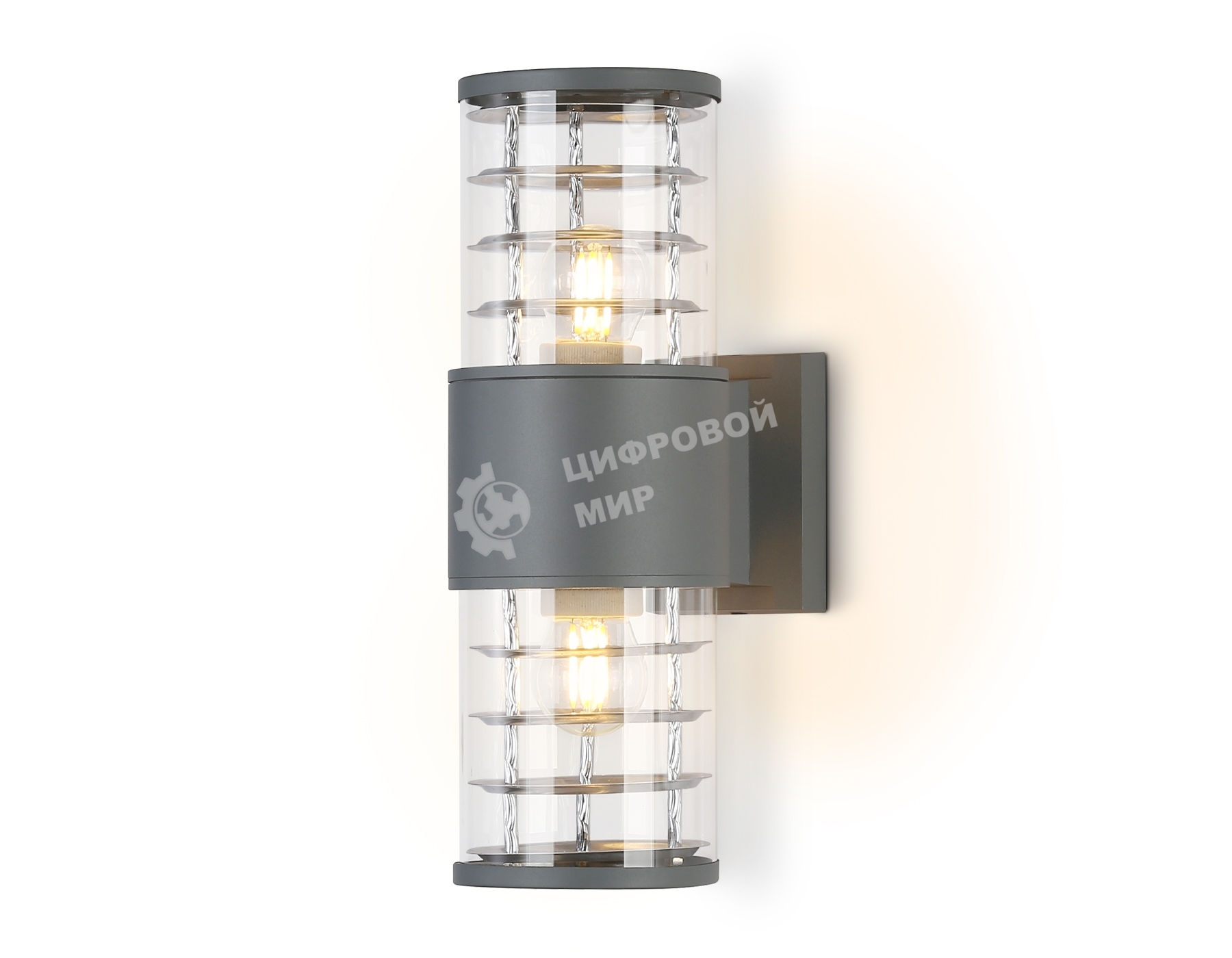 Светильник Ambrella light ST2523/2 GR/CL серый/прозрачный IP54 E27/2 max 40W 305*110*155