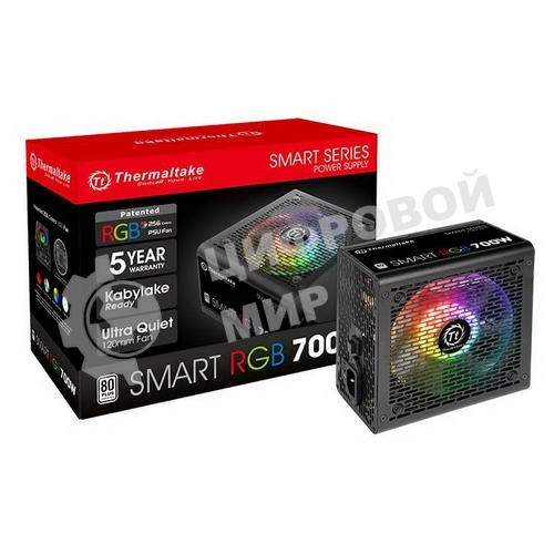 Блок питания Thermaltake Smart RGb (PS-SPR-0700NHSAWE-1), 700Вт, 80 PLUS, 120мм, черный