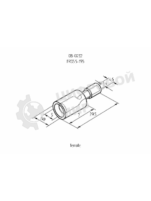 Разъем штекерный изолированный Rexant гнездо 5 мм 4-6 мм² (РШи-м 6.0-5/РШИм 5,5-6-4) желтый
