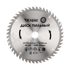 Диск пильный Kranz 250 мм х 48 зуб х 32/30 мм