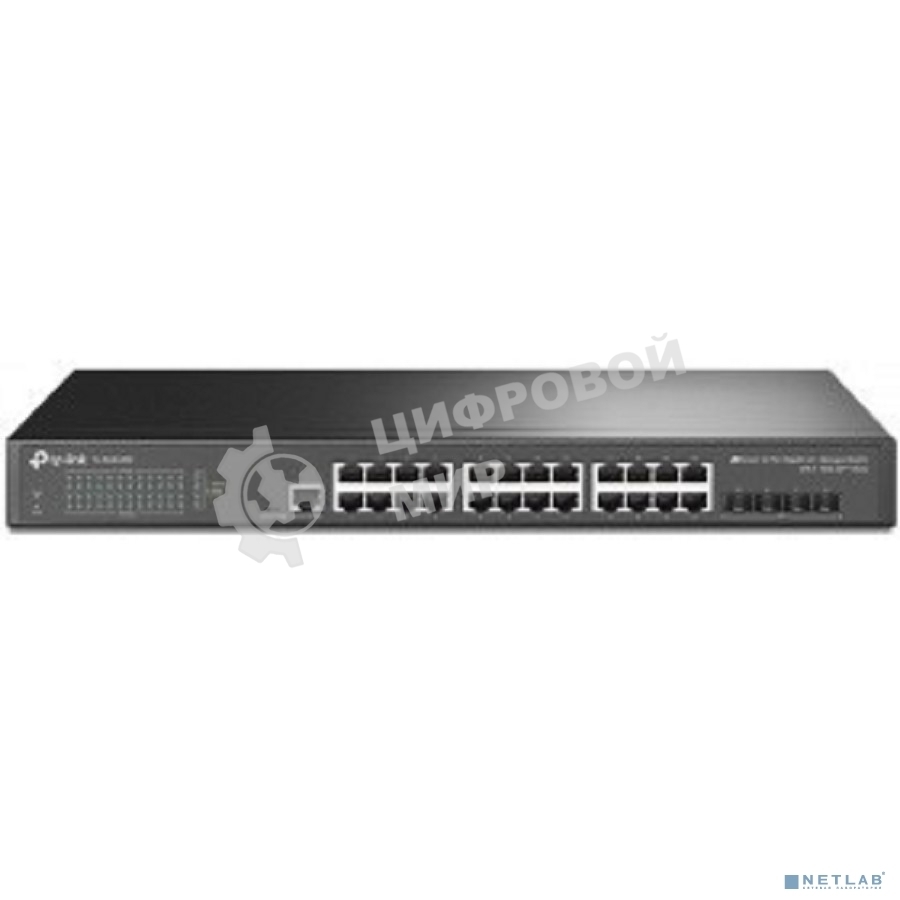 Коммутатор TP-Link JetStream 24-port Pure-Gigabit L2+ Managed Switch, 24 10/100/1000Mbps RJ45, 4*10G SFP+ Slots