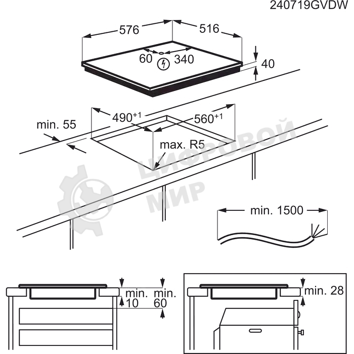 Электрическая варочная панель Electrolux EHF6240XXK Hi-Light, независимая, черный