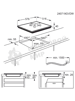 Электрическая варочная панель Electrolux EHF6240XXK Hi-Light, независимая, черный