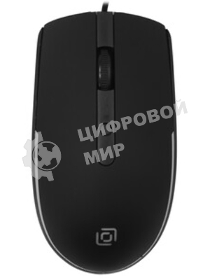 Мышь проводная Oklick 100M черный, 1600 dpi, USB, кнопки - 4