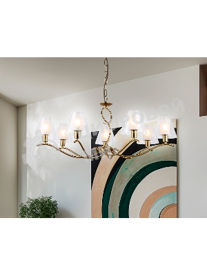 Люстра Ambrella light LH57093/7 BS/FR латунь/белый матовый E14/7 max 40W D840*790