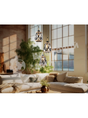 Светильник Ambrella light TR8522/3 BK/SB черный/бронза E27/3 max 60W D380*1000