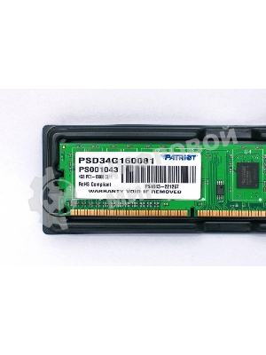 Оперативная память Patriot, DDR3, 4GB (1x4 GB), 1600 MHz, CL11, DIMM