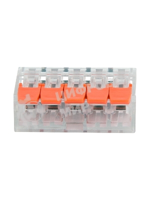 Универсальная компактная клемма Rexant 5-прoводная до 4,0 мм² (5 шт/уп)
