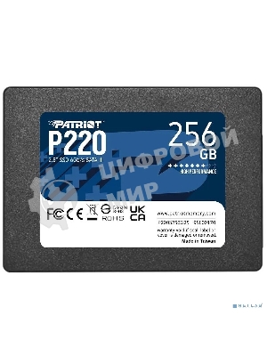 Накопитель SSD Patriot P220, 256Gb, SATA-III, 2.5
