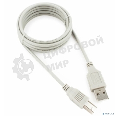 Кабель USB2.0 Cablexpert CC-USB2-AMBM-6-N, AM/BM, медь, 1.8м, серый, пакет