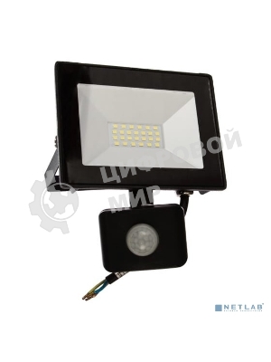 Прожектор Ultraflash LFL-3002S C02 черный (LED прожектор с датчиком, 30 Вт, 230В, 6500К)