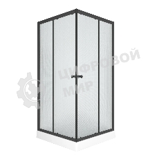 Душевой уголок BAU Stil Hit Black с поддоном 90x90х195, рифленое закаленное стекло, черный профиль
