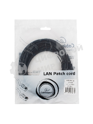 Патч-корд UTP Cablexpert PP12-3M/BK 5e, 3м, литой, многожильный, черный