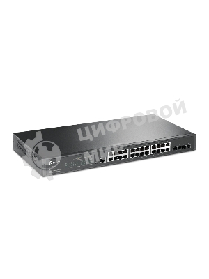 Коммутатор TP-Link JetStream 24-port Gigabit L2/L2+ Managed Switch with 4 SFP slots, support SDN controller, abundant L2/L2+ features, 1U rack mountable, full managed via web UI/CLI/Console/SSH/Telnet/SNMP.