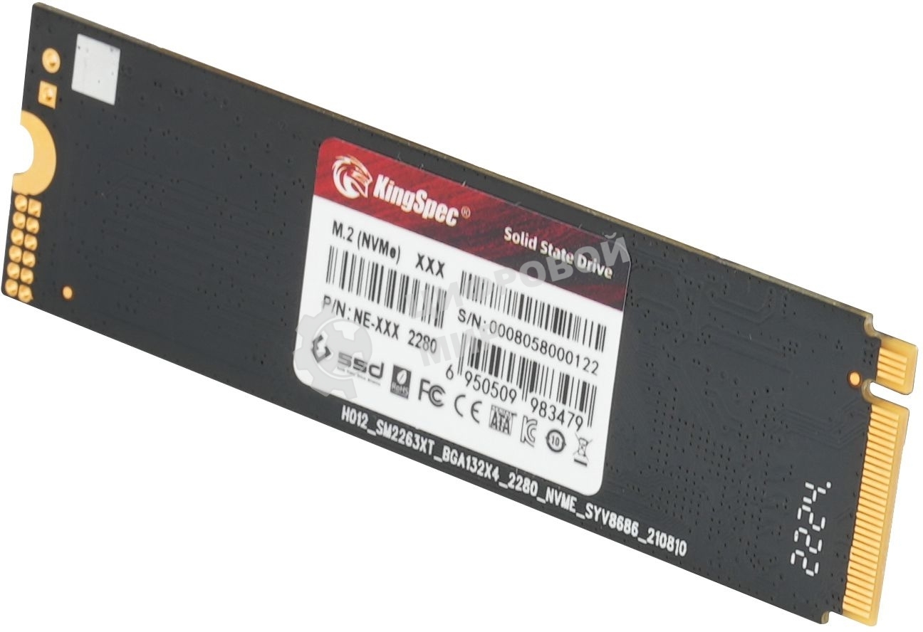 Накопитель SSD KingSpec NE-2TB, 2000Gb, PCIe 3.0 x4, M.2 2280, NVMe, R/W 2400/1900