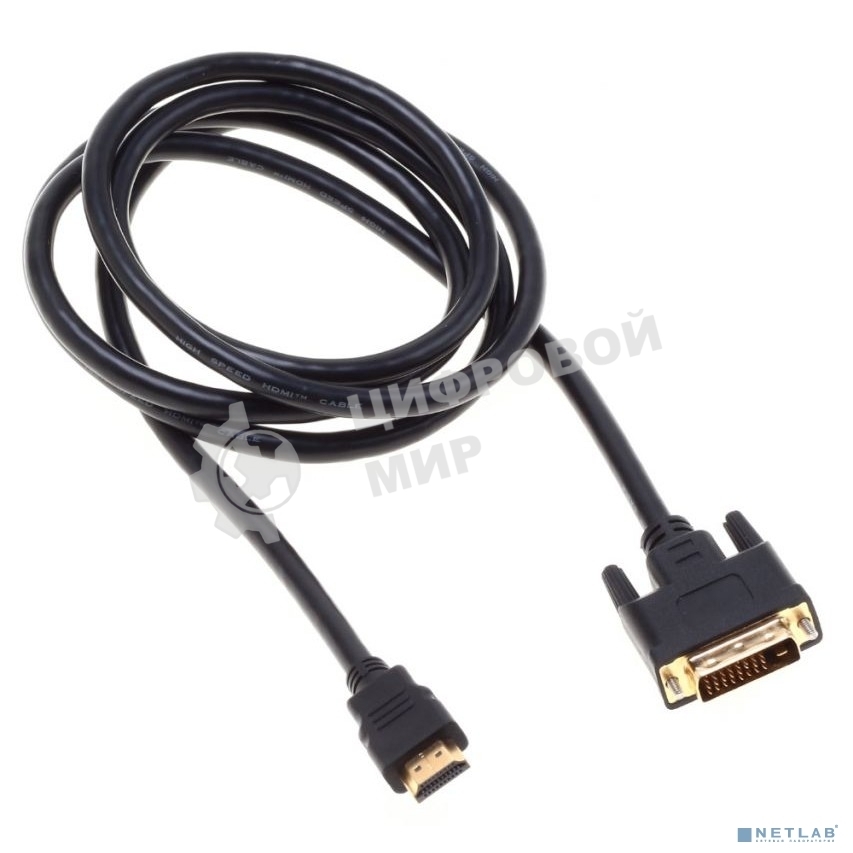 Кабель аудио-видео Buro HDMI (m)/DVI-D (Dual Link) (m) 1.8м. феррит.кольца позолоченные контакты черный