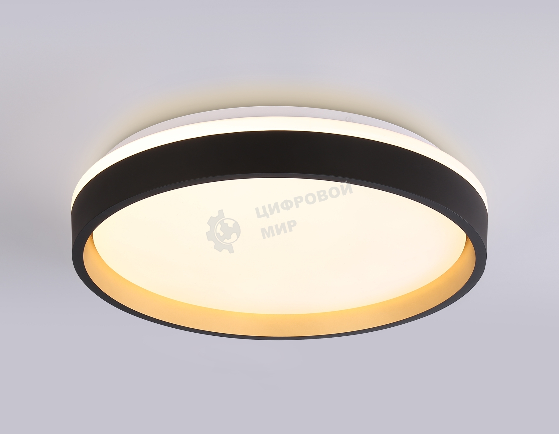Светодиодный светильник RGB Ambrella light FZ604 BK/GD черный/золото IP20 46W 3000K-6500K+RGB D390*80 (ПДУ ИК)
