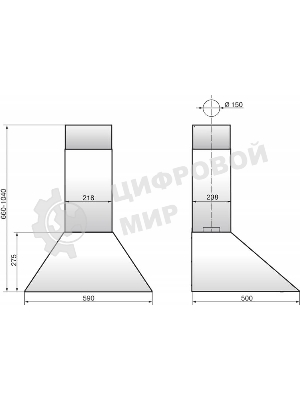 Вытяжка каминная Elikor Silver Storm 60Н-650-П3Л серебристый, 60 см, 650 куб. м/ч, 56 дБ