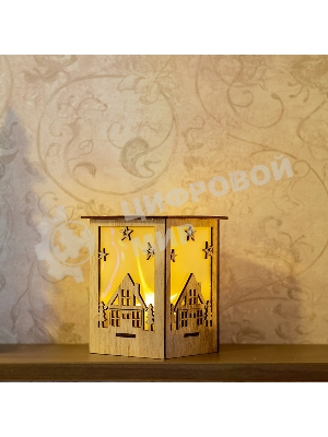 Деревянная фигурка Neon-night с подсветкой 