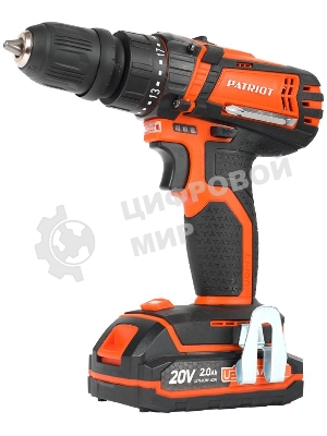 Дрель-шуруповерт Patriot BR 203UES, 20 В, 2 Ач, 30 Нм, щеточный