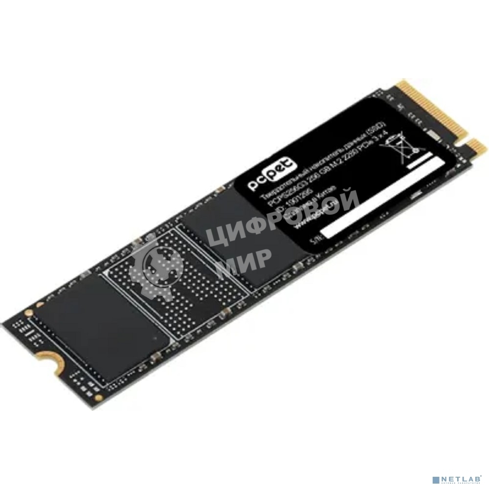 Накопитель SSD PC PET PCPS256G3, 256GB, PCIe 3.0 x4, M.2 2280, NVMe, R/W 1800/1000