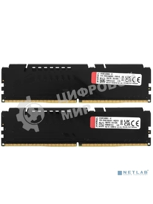 Оперативная память Kingston Fury Beast, DDR5, 32GB (2x16GB), 5600MHz, CL40, DIMM, с радиаторами, черный