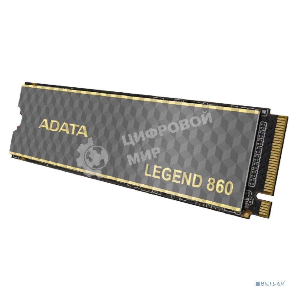 Накопитель SSD ADATA LEGEND 860, 1Tb, PCIe 4.0 x4, 2280, NVMe, R/W 6000/4000, с радиатором