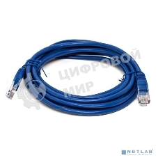 Кабель патч-корд, Filum FL-U6-3M-BL U/UTP 6 cat. 3м, 26AWG(7x0.16 мм), омедненный алюминий (CCA), PVC, синий