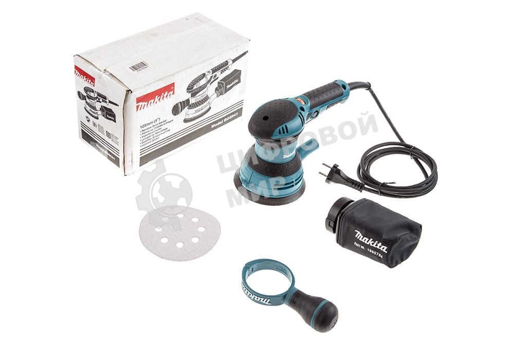 Эксцентриковая шлифовальная машина Makita BO5041 ЭШМ,300Вт,ф125мм,4000-12000об\м,ампл-2.8мм,1.4кг,кор,п\сборник,доп.рукоятка