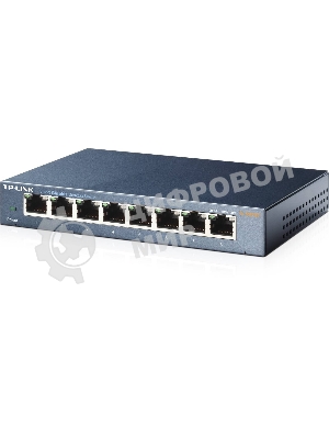 Коммутатор TP-Link SMB TL-SG108 8-port Desktop Gigabit Switch, 8 10/100/1000M RJ45 ports,metal case