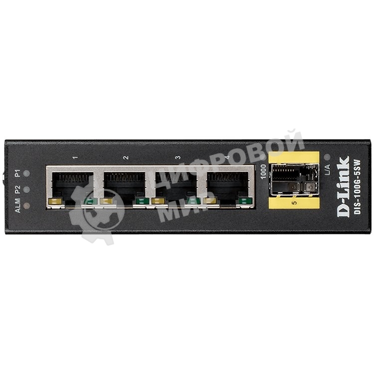 Коммутатор D-Link DIS-100G-5SW/A1A Промышленный неуправляемый коммутатор с 4 портами 10/100/1000Base-T, 1 портом 1000Base-X SFP, функцией энергосбереж