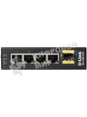 Коммутатор D-Link DIS-100G-5SW/A1A Промышленный неуправляемый коммутатор с 4 портами 10/100/1000Base-T, 1 портом 1000Base-X SFP, функцией энергосбереж