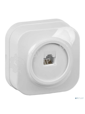 Розетка компьютерная 1-м ОП Glory РК10-ХБ белый IEK EKH10-K01