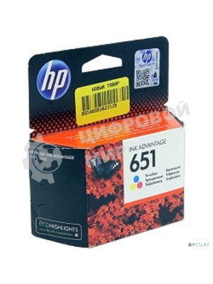 Картридж струйный HP 651 C2P11AE трехцветный для HP DJ IA5575e (300 стр.)