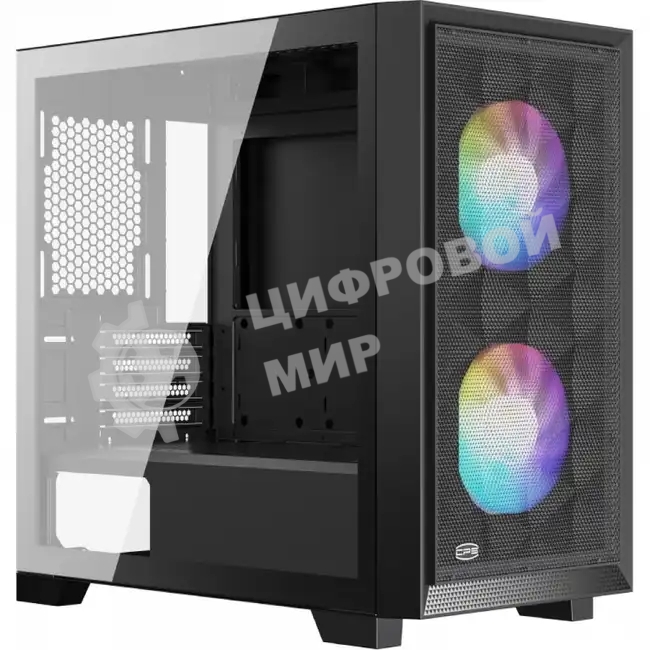 Компьютерный корпус без блока питания PCCooler C3D310 BK ARGB, Mini-Tower, TG, Mesh, 2x120мм ARGB, 2xUSB-A 3.0, mATX, mITX черный