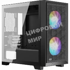 Компьютерный корпус без блока питания PCCooler C3D310 BK ARGB, Mini-Tower, TG, Mesh, 2x120мм ARGB, 2xUSB-A 3.0, mATX, mITX черный