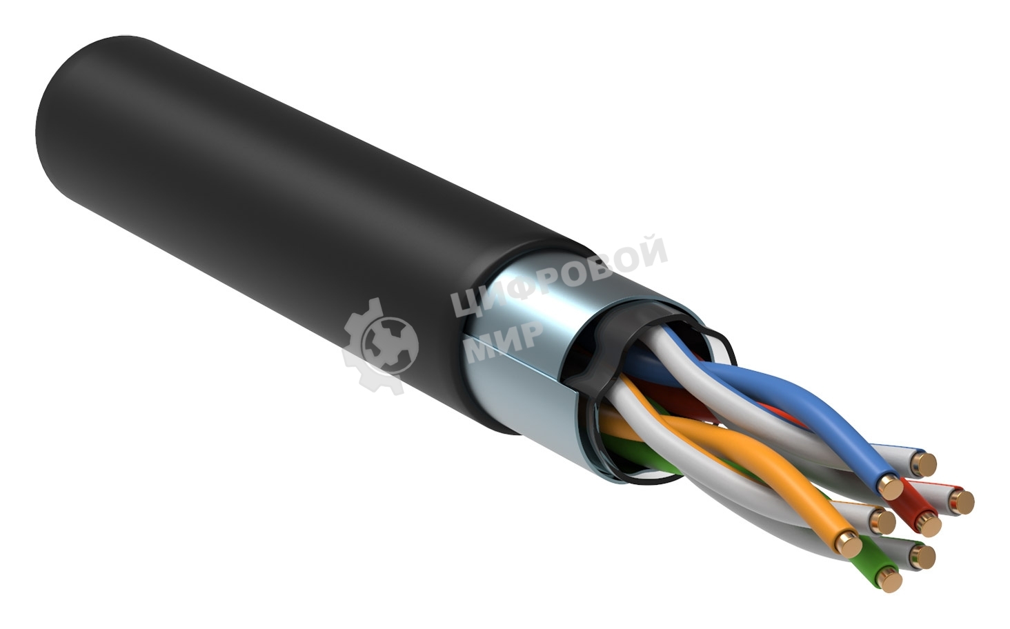 Кабель связи витая пара F/UTP кат. 5E 4 пары LDPE 1м черный GENERICA ITK BC3-C5E04-339-305-G