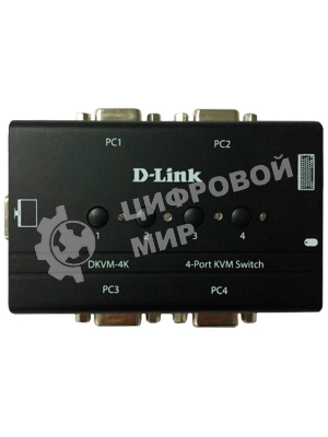 Переключатель KVM D-link DKVM-4K/B3A 4-портовый KVM-переключатель с портами VGA и PS/2