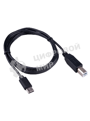 Кабель USB2.0 Гарнизон GCC-USB2-CMBM-1.8M, Type-C/BM, медь, 1.8м, черный, пакет