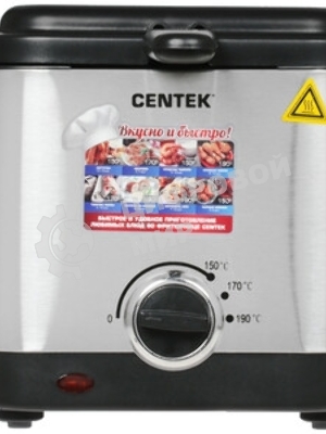 Фритюрница Centek CT-1430 серебристый, 900 Вт, 1.5 л, 0.5 кг, антипригарное покрытие
