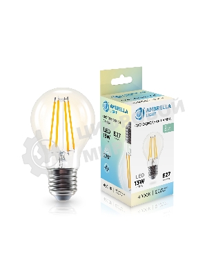 Лампа светодиодная 601314 Filament LED A60 13W E27 4000K 220-240V