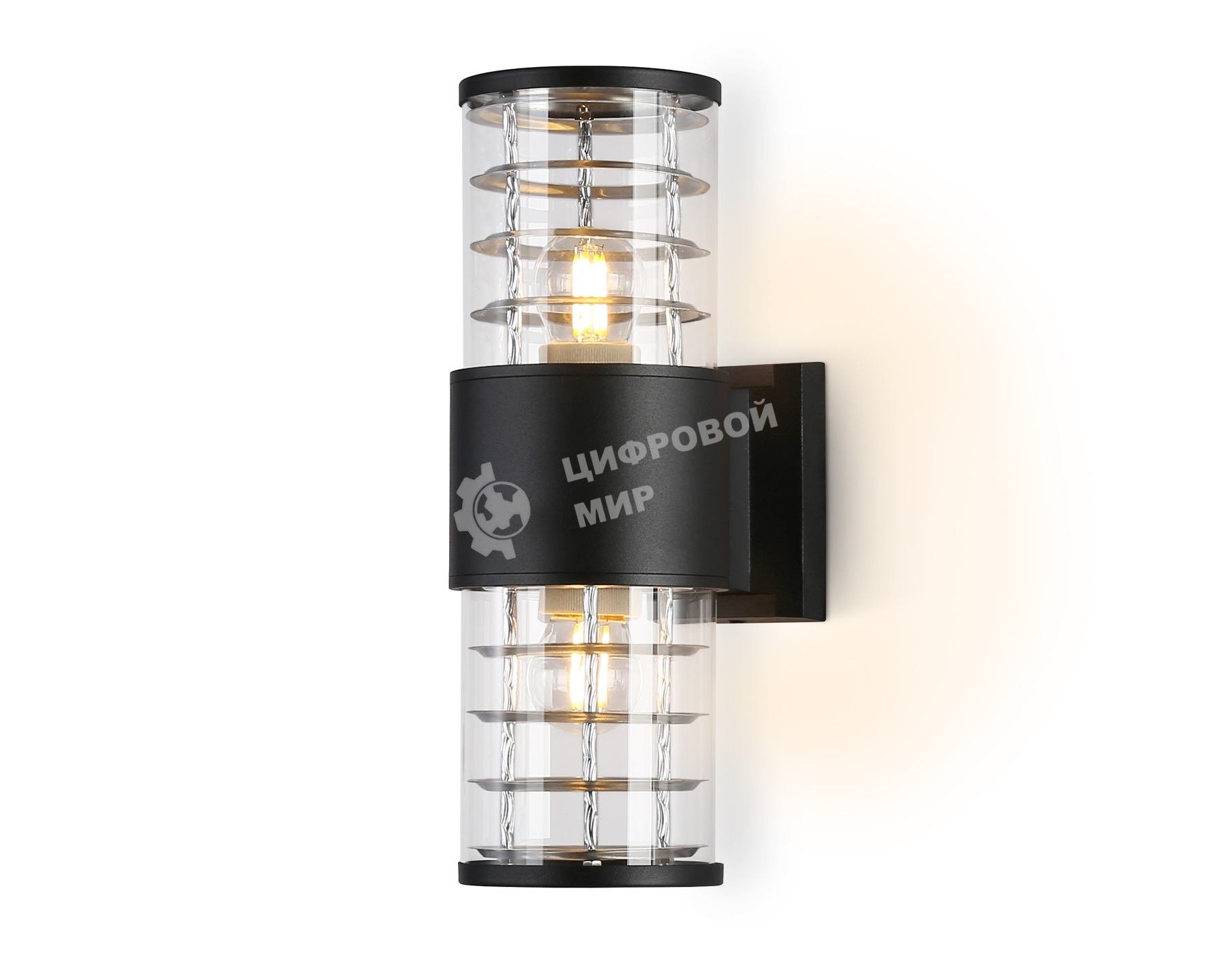 Светильник Ambrella light ST2525/2 BK/CL черный/прозрачный IP54 E27/2 max 40W 305*110*155