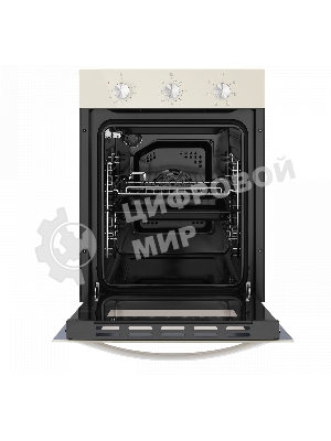 Шкаф духовой электрический Maunfeld EOEC516BG, встраиваемый, 51л, дверца с 2 стеклами, бежевый