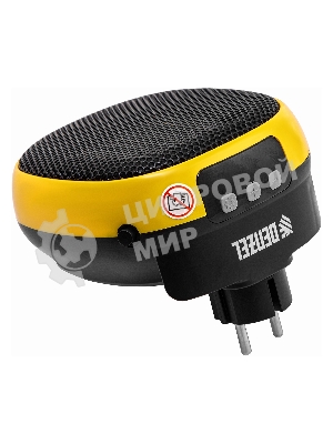 Тепловентилятор керамический Denzel DTFC-700 портативный, черный/желтый, 700 Вт, 10 м2, цифровой термостат