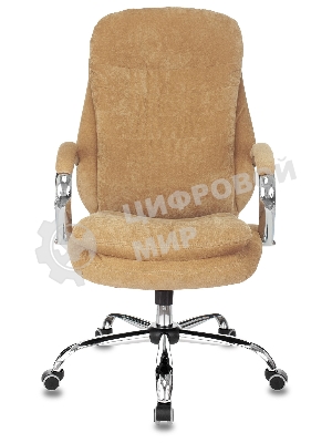 Кресло руководителя Бюрократ T-9950SL Fabric горчичный Velvet 73, крестовина металл хром