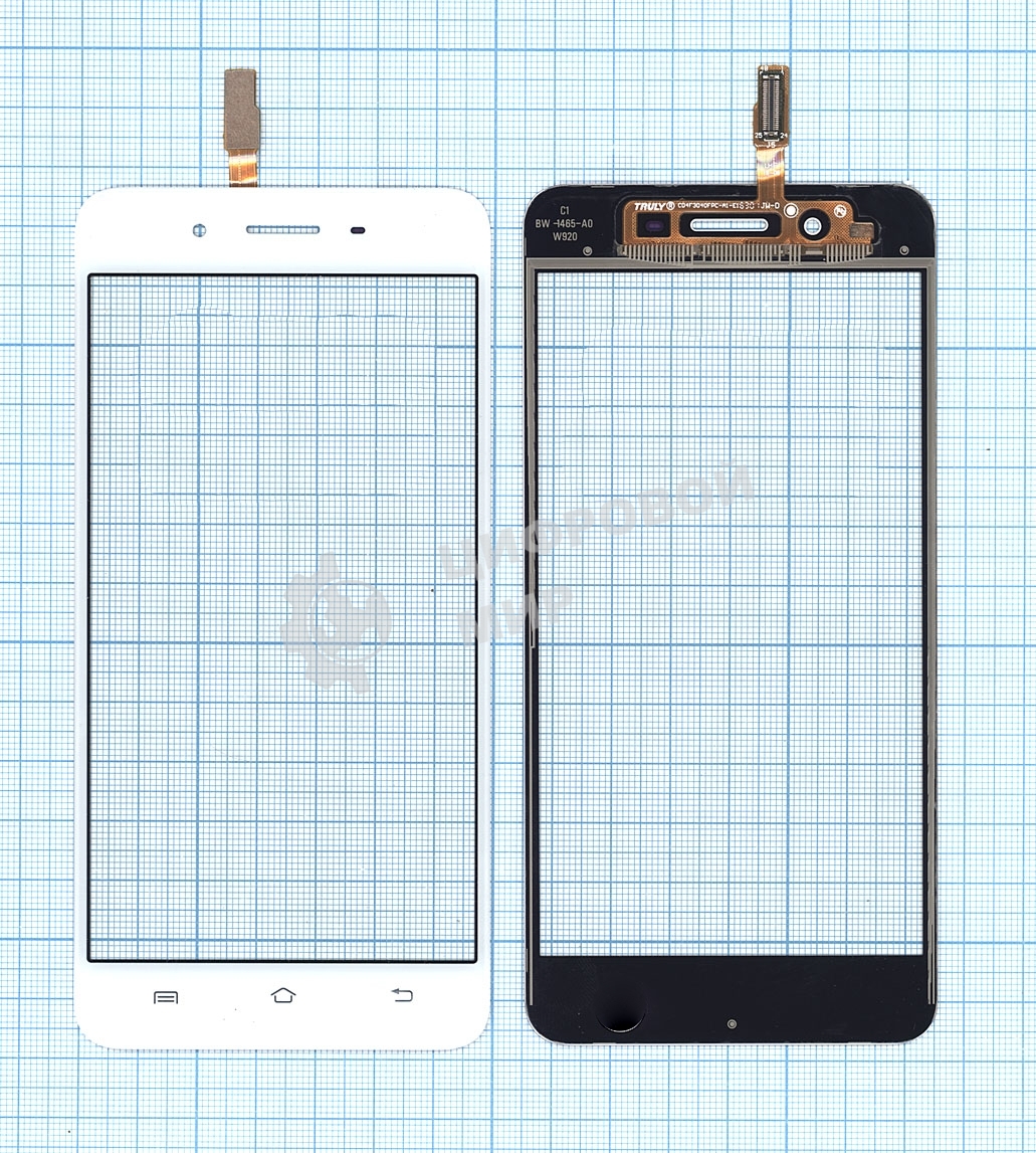 Сенсорное стекло (тачскрин) для Vivo Y55s, белое