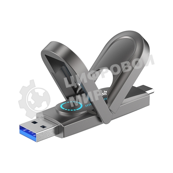 Флешка USB Netac US9 (NT03US9C-256G-32TA), 256Gb, USB 3.2 Gen2 Type-A/USB Type-C, R/W 1000/900, серебристый