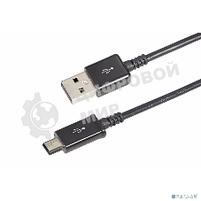 Кабель USB Rexant miniUSB длинный штекер 1 м черный